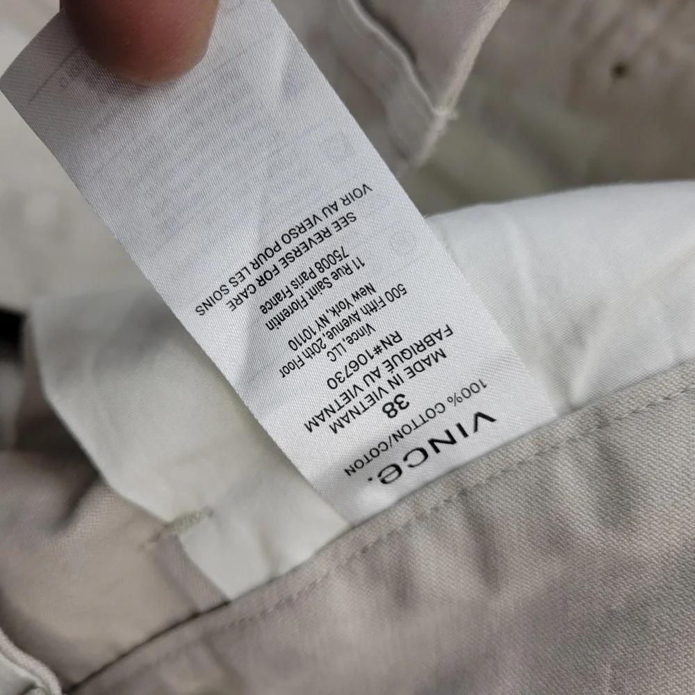 Vince Pants Mens 38x32 Beige Relaxed Fit James Chino Straight Leg Casual